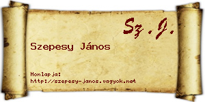 Szepesy János névjegykártya