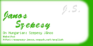 janos szepesy business card